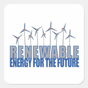Wind Power Turbines Square Sticker