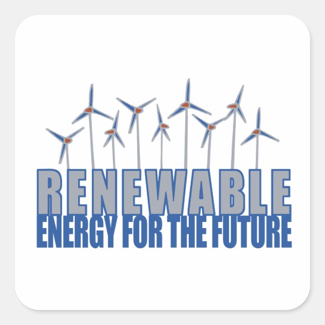 Wind Power Turbines Square Sticker (Front)