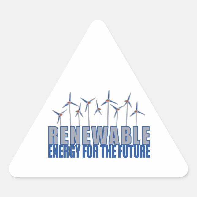 Wind Power Turbines Triangle Sticker (Front)