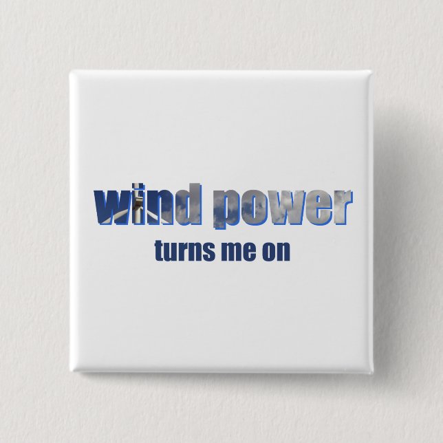 Wind Power Turns! 15 Cm Square Badge (Front)