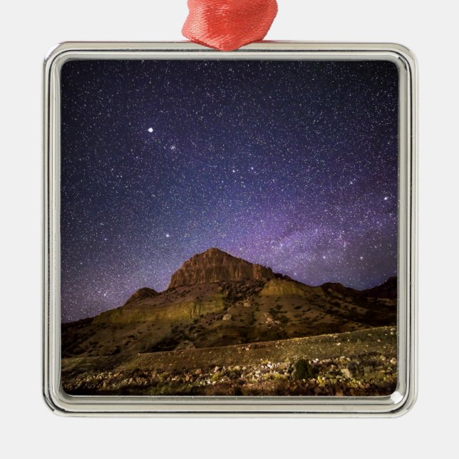 Wind River Canyon at Night Metal Tree Decoration (Front)