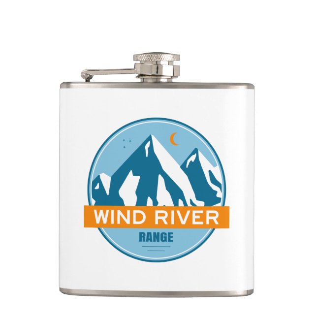 Wind River Mountain Range Hip Flask (Front)