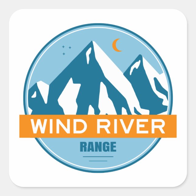 Wind River Mountain Range Square Sticker (Front)