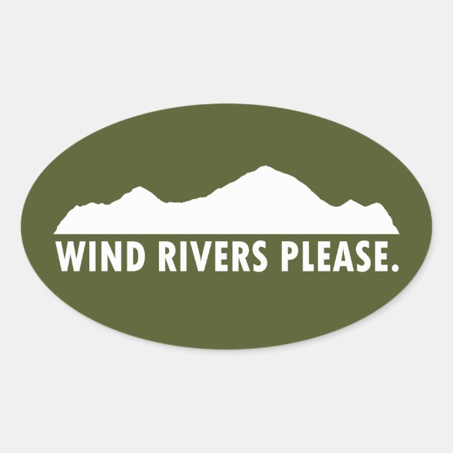 Wind Rivers Please Oval Sticker (Front)