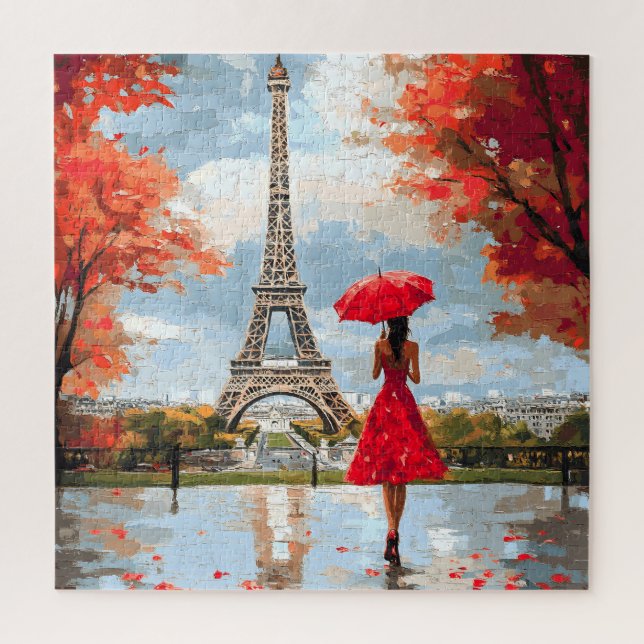 Wind Romance Paris Chic Walk Jigsaw Puzzle (Vertical)