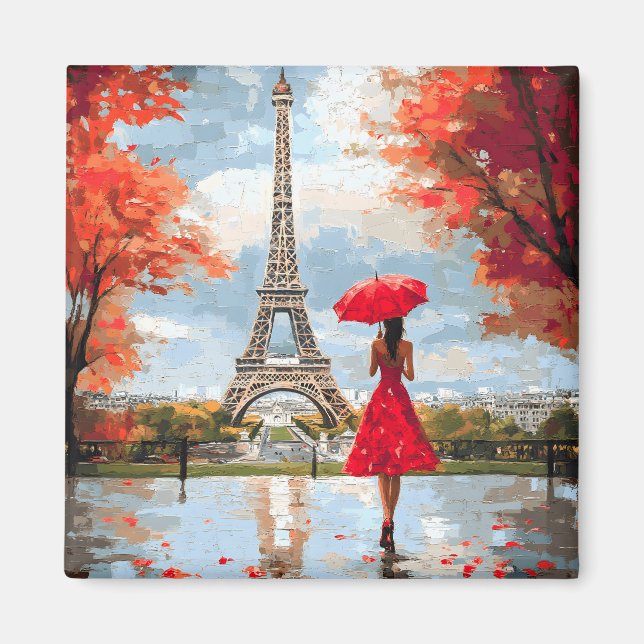 Wind Romance Paris Chic Walk Magnet (Front)
