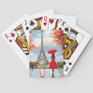 Wind Romance Paris Chic Walk Playing Cards