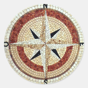 Wind Rose Classic Round Sticker