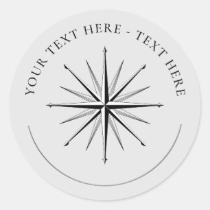 Wind Rose Compass Classic Round Sticker