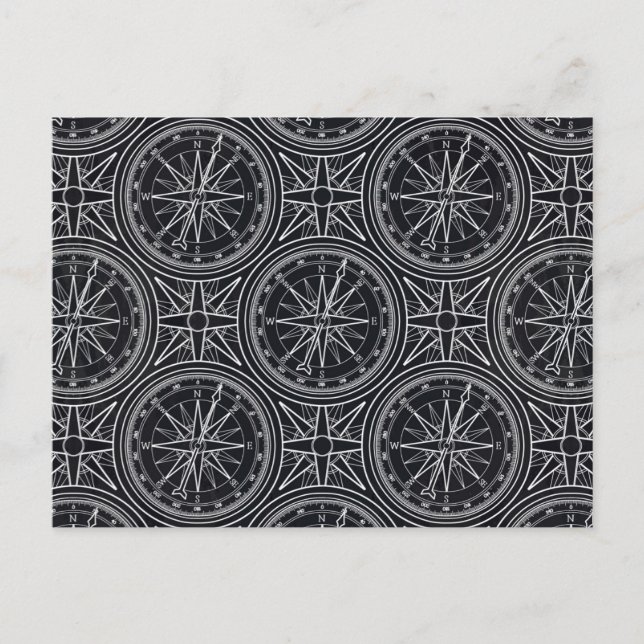 Wind Rose Compass Pattern Postcard (Front)
