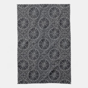 Wind Rose Compass Pattern Tea Towel
