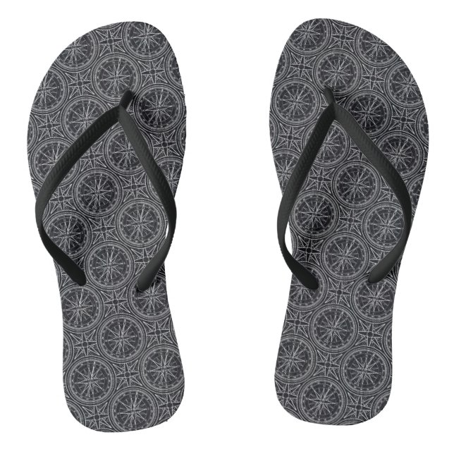 Wind Rose Compass Pattern Thongs (Footbed)