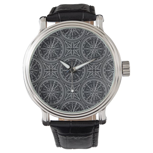 Wind Rose Compass Pattern Watch (Front)