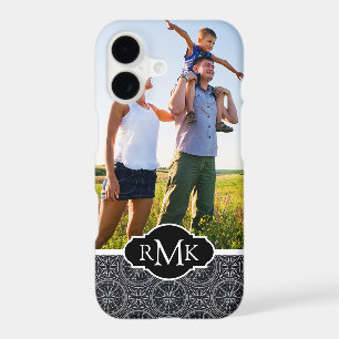 Wind Rose Compass Pattern Your Photo & Monogram