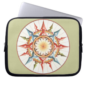 Wind rose illustration laptop sleeve