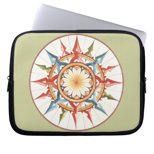 Wind rose illustration laptop sleeve (Front)