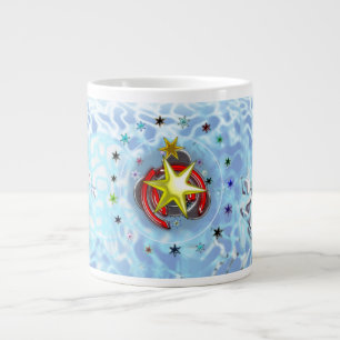 Wind Santa Claus Sock Large Coffee Mug