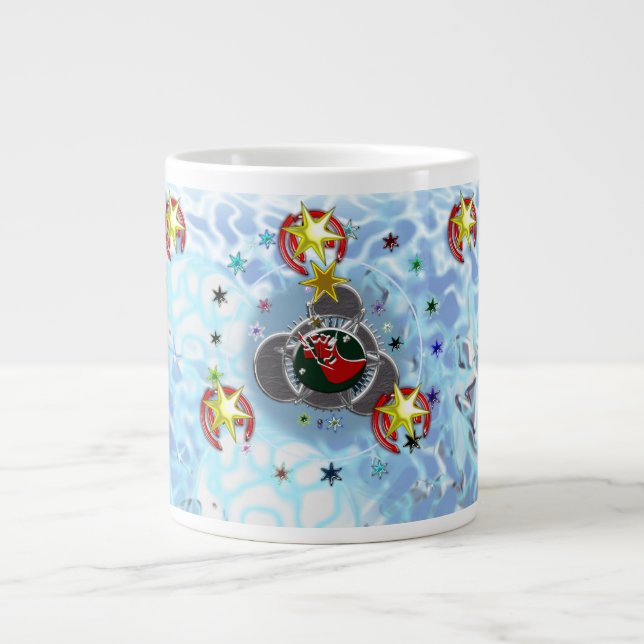 Wind Santa Claus Sock Large Coffee Mug (Front)