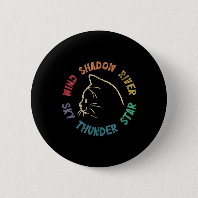 Wind Shadow River Star Thunder Sky Cat Feline Pull 6 Cm Round Badge (Front)