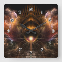 Wind Storm Fractal Art Square Wall Clock