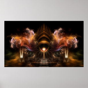 Wind Storm Fractal Art Wall Poster