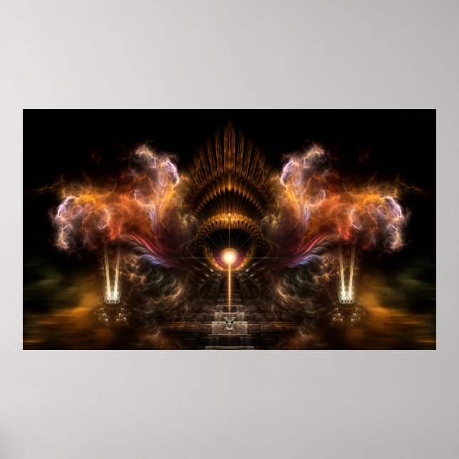 Wind Storm Fractal Art Wall Poster (Front)