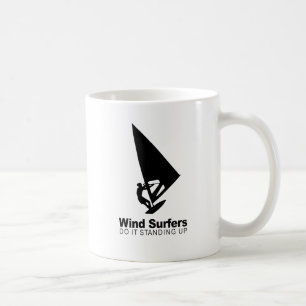 wind surfers do it standing up coffee mug