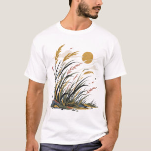Wind Through Tall Grass Modern Nature T-Shirt