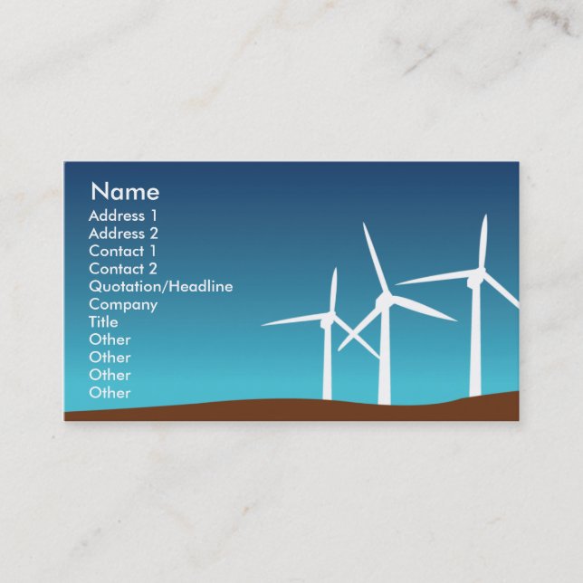 Wind Towers - Business Business Card (Front)