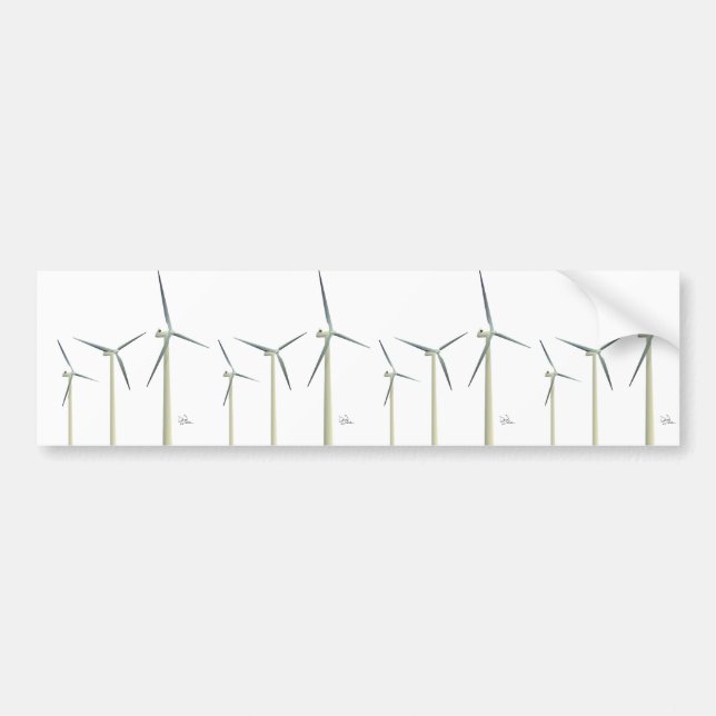 Wind Turbine Bumper Sticker (Front)