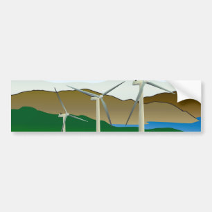 Wind Turbine by Lake Bumper Sticker