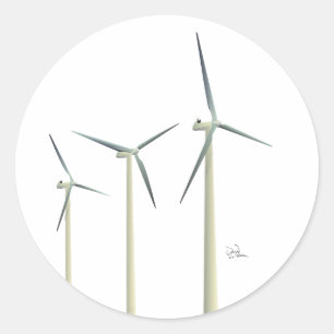 Wind Turbine Classic Round Sticker