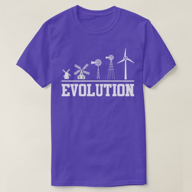 Wind Turbine History Clean Energy Environment Love T-Shirt (Design Front)