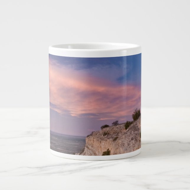 Wind Turbine in west Texas at Sunset Large Coffee Mug (Front)