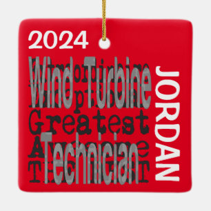 Wind Turbine Technician Extraordinaire CUSTOM Ceramic Ornament