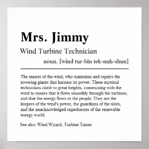 Wind Turbine Technician Personalised Gift Poster