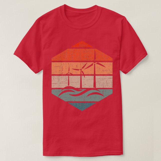 Wind Turbine Tower Technician Renewable Energy T-Shirt (Design Front)