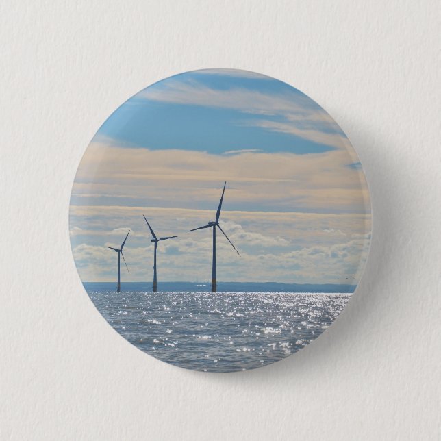 Wind Turbines 6 Cm Round Badge (Front)