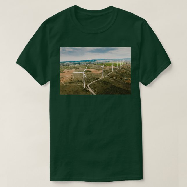 Wind turbines from above T-Shirt (Design Front)