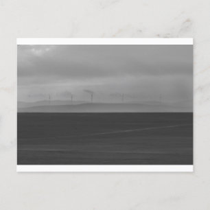 Wind turbines in smoke postcard