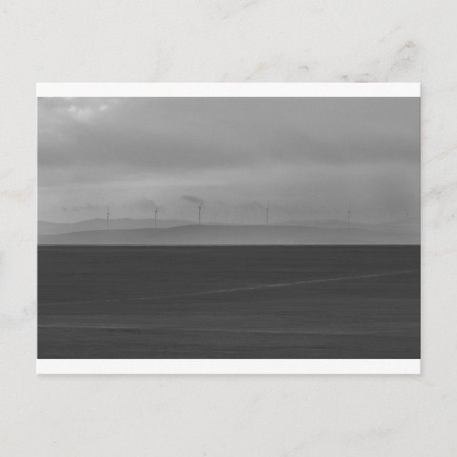 Wind turbines in smoke postcard (Front)