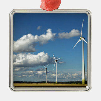 Wind turbines on the roadside metal tree decoration