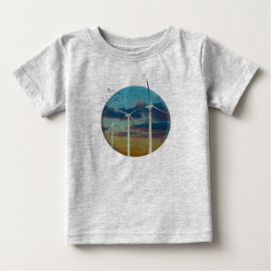 Wind Turbines Painted Sky Baby T-Shirt