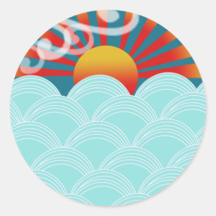 Wind water stickers, award winner design classic round sticker