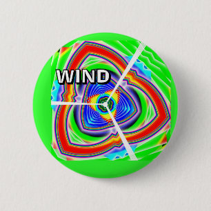 WIND (you may change the word) 6 Cm Round Badge