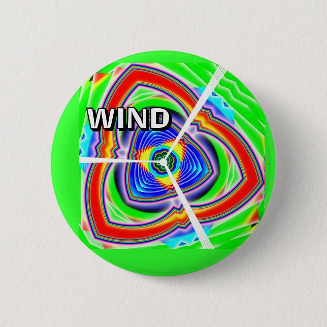 WIND (you may change the word) 6 Cm Round Badge (Front)