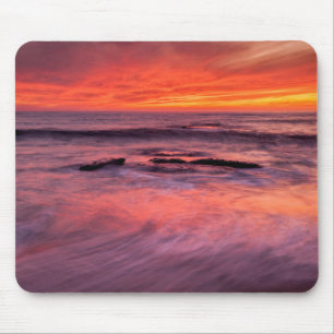 Windansea Beach Red Sunset Mouse Pad