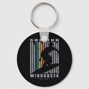 Windansea Surfing Beach Retro Surfing Summer Vacat Key Ring