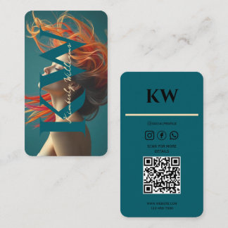 Windblown Hair Business Card – Modern & Elegant
