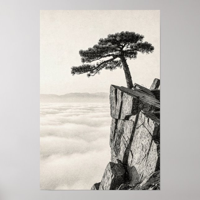 Windblown Pine Above the Clouds Poster (Front)